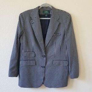 Lauren Ralph Lauren blue white blazer size 14